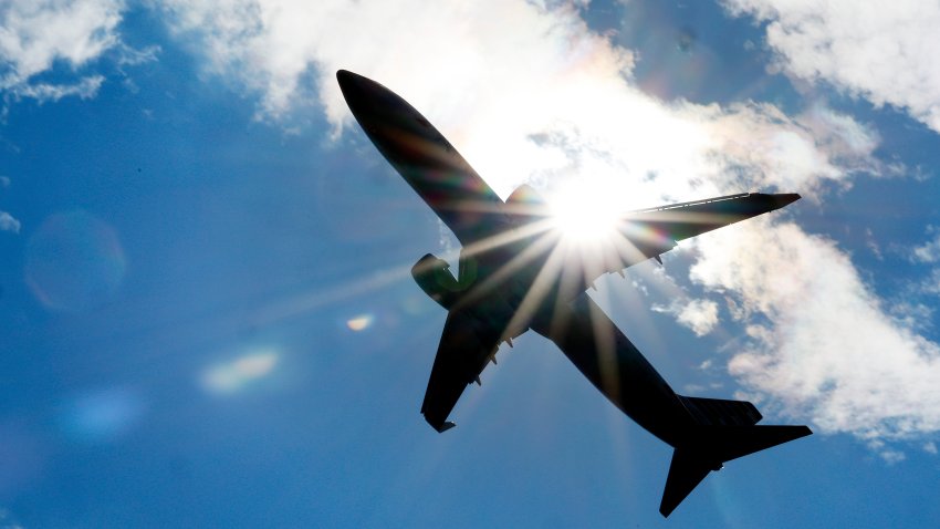 ARLINGTON, VIRGINIA – AUGUST 08: A passenger jet takes off from Ronald Reagan Washington National Airport on August 08, 2023 in Arlington, Virginia. Severe thunderstorms pounded parts of the Eastern and Southern United States, causing widespread damage and delaying or cancelling more than 1,200 flights. (Photo by Chip Somodevilla/Getty Images)