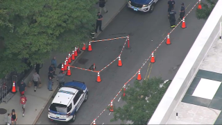 A sinkhole on Longwood Avenue in Boston on Thursday, Aug. 10, 2023.