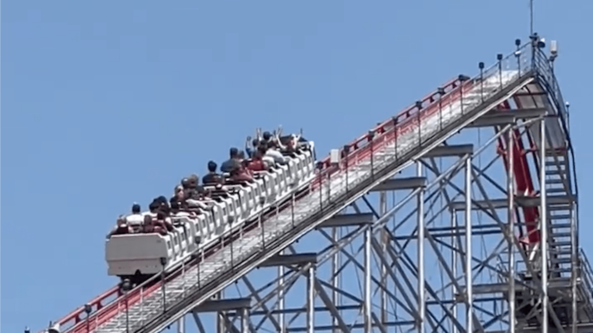 WATCH: Rollercoaster breaks down at top of run – NBC Boston