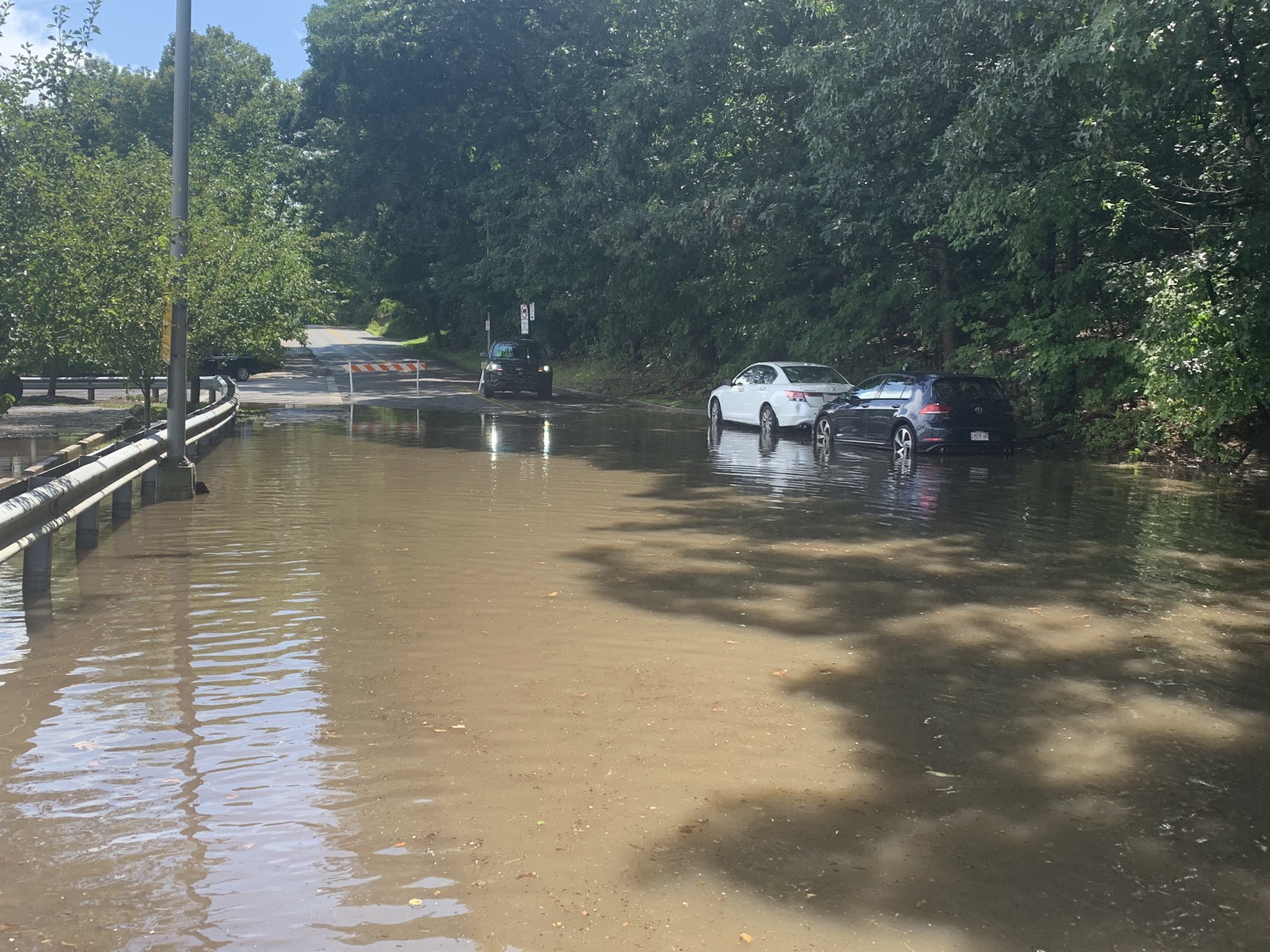 Flooding in Wellesley, Massachusetts, on Aug. 8, 2023.