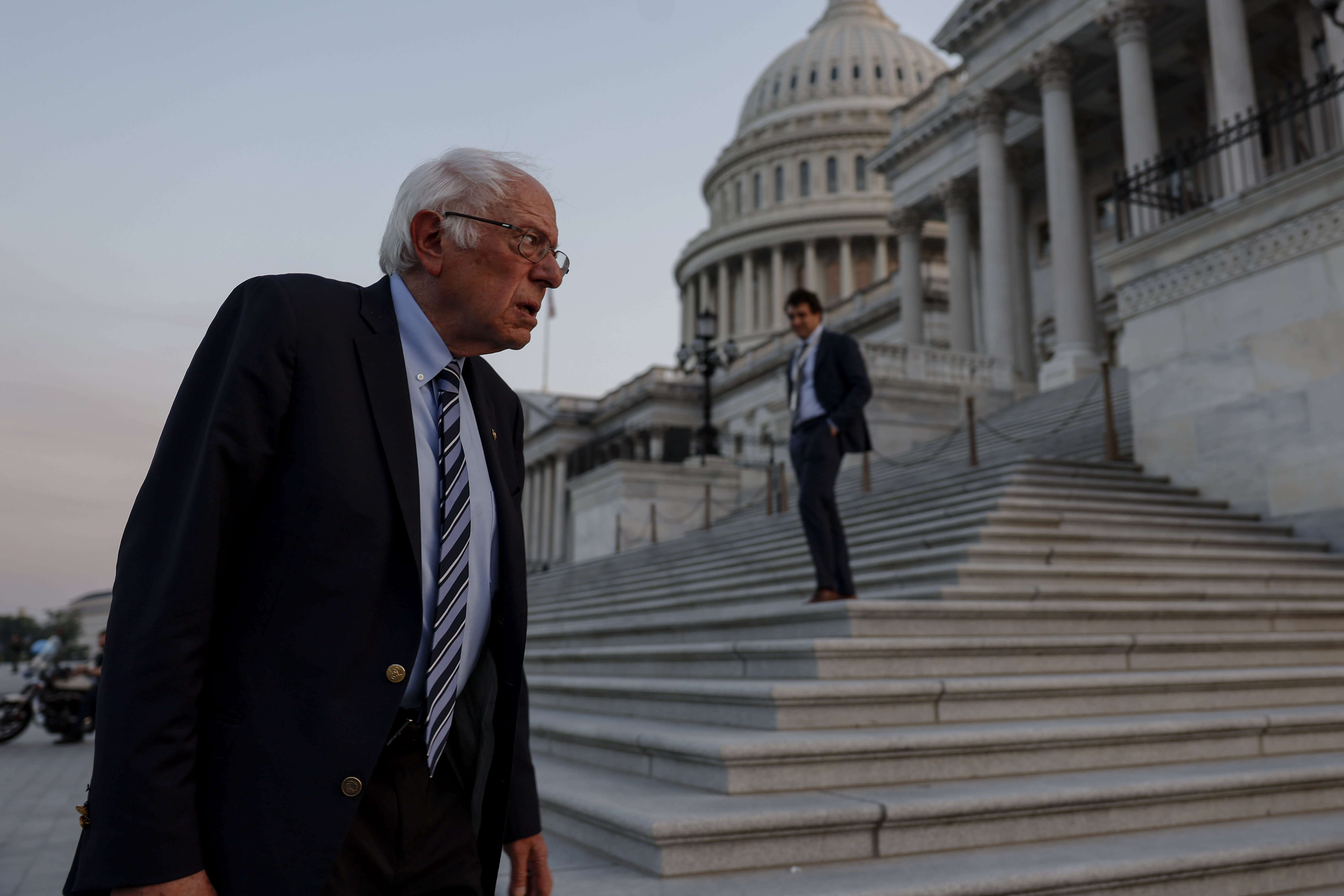 Sen. Bernie Sanders (I-VT) arrives to the U.S. Capitol Building on June 01, 2023 in Washington, DC.