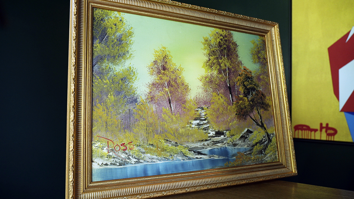 A Rare Exhibit Of Kitsch Landscapes By TV Artist Bob Ross Reveals