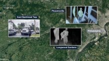 Maps shows areas where Pennsylvania State Police said escaped killer Danelo Cavalcante has been spotted.