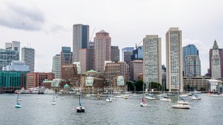 View of Downtown Boston from Boston Harbor