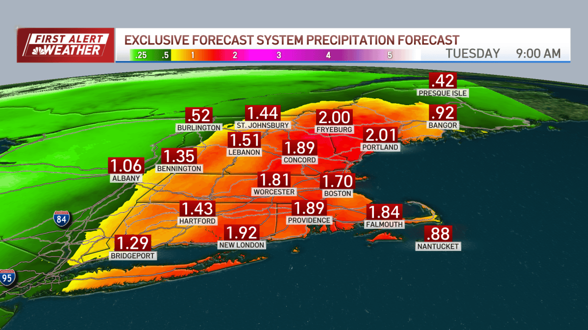 FIRST ALERT: Flooding, thunderstorms possible Monday in Mass. – NBC Boston