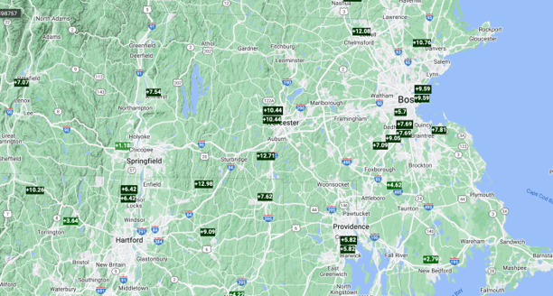 (Courtesy SERCC: Illustrates rainfall departure from normal for June, July and August 2023)