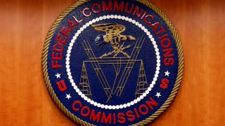 The Federal Communications Commission (FCC) logo.