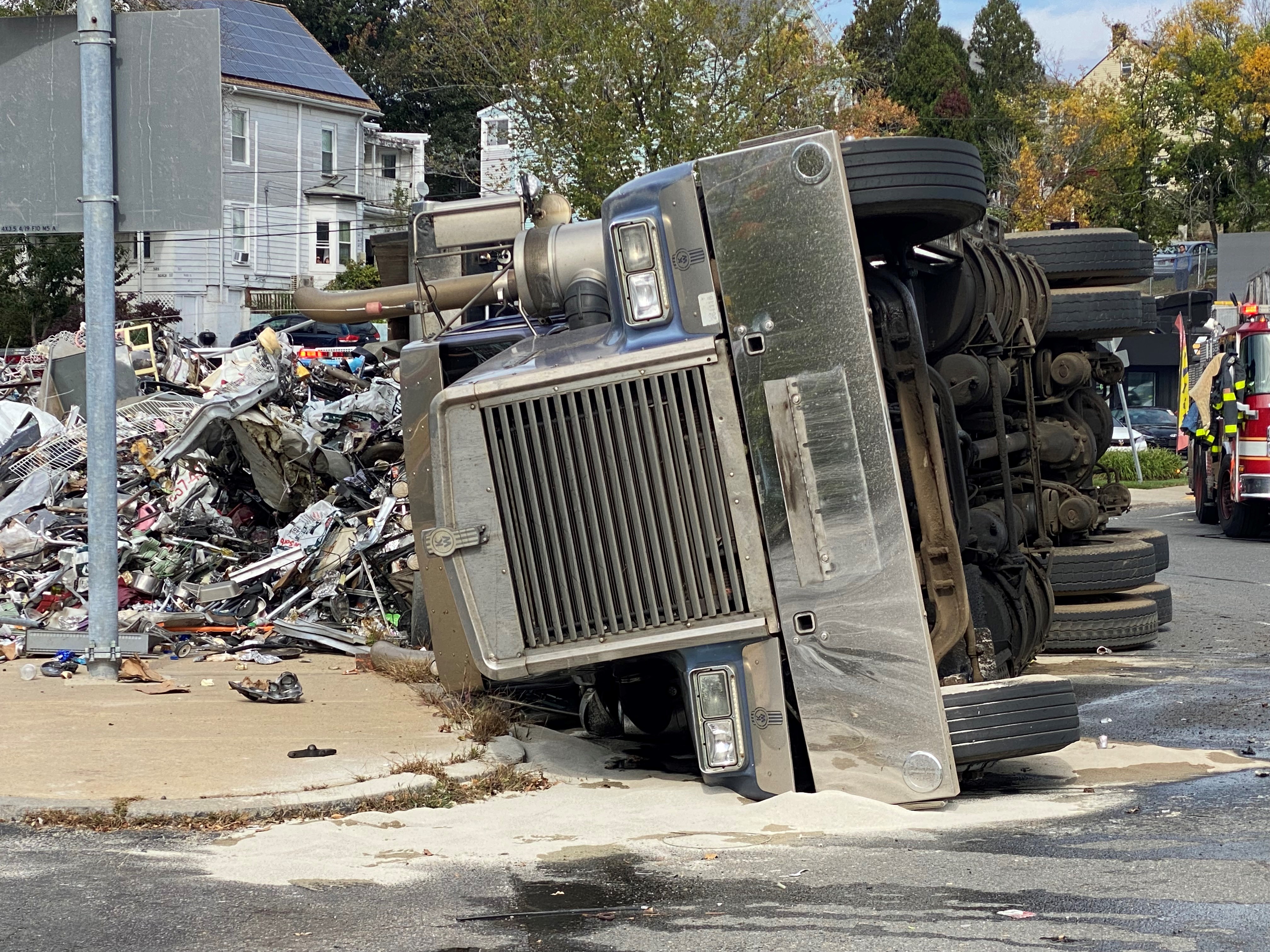 Revere, MA trash truck crash, spill (PHOTOS) NBC Boston