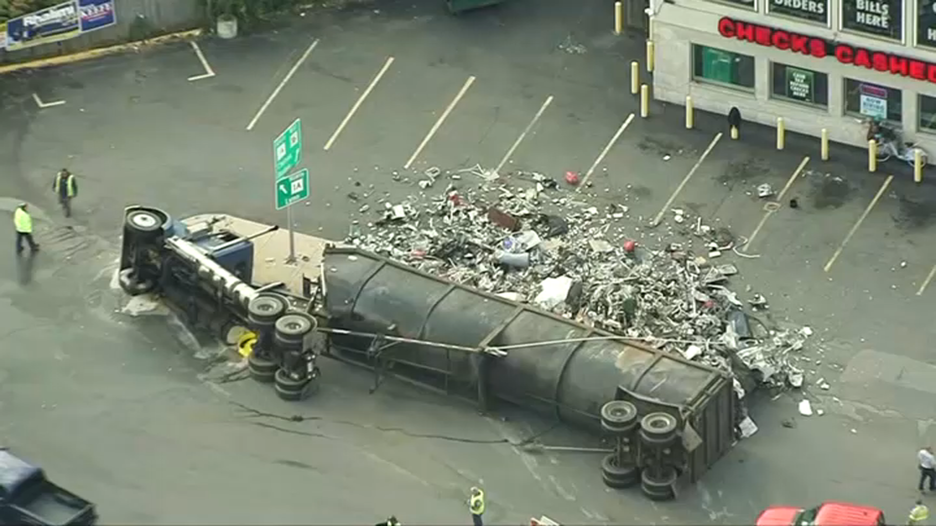 Revere, MA trash truck crash, spill (PHOTOS) NBC Boston