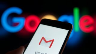 The Gmail application is seen on a portable device on Dec. 6, 2017.