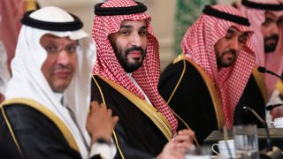 Saudi Crown Prince Mohammed bin Salman attends a meeting in Athens, Greece, July 26, 2022.