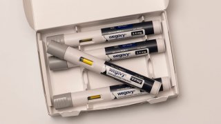 Still life of Wegovy an injectable prescription weight loss medicine that has helped people with obesity. It should be used with a weight loss plan and physical activity. 
