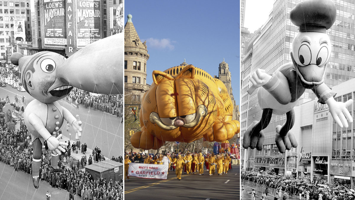 See how Thanksgiving Day parade balloons have changed over the years & other fun facts