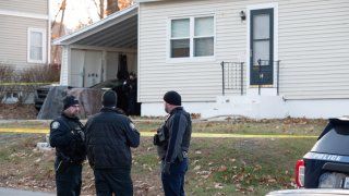 Police at the scene of a suspicious death investigation in Goffstown, New Hampshire, on Tuesday, Nov. 28, 2023.
