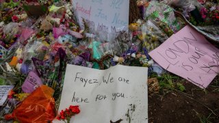 A memorial in honour of a muslim family that was killed, in London, Ontario, Canada, on Friday, June 11, 2021.