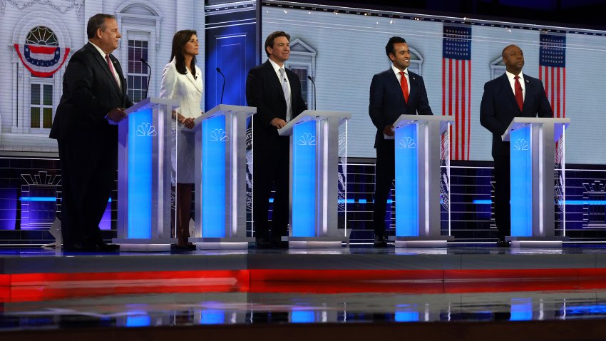 Candidates at the podium