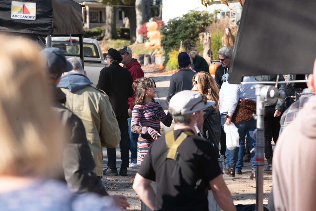 Actress Jenna Ortega on set in Melrose, Massachusetts, for the filming of "Beetlejuice 2" on Thursday, Nov. 16, 2023.