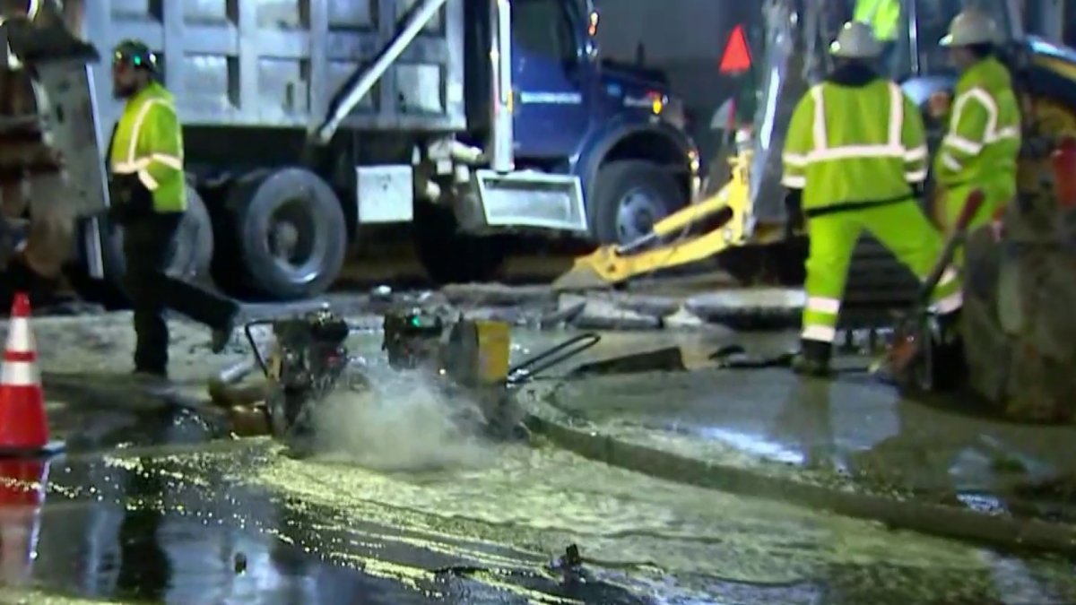 Repairs underway after water main break floods Brockton streets – NBC ...