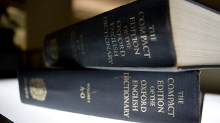 An Oxford English Dictionary is shown at the headquarters of the Associated Press in New York, Aug. 29, 2010.