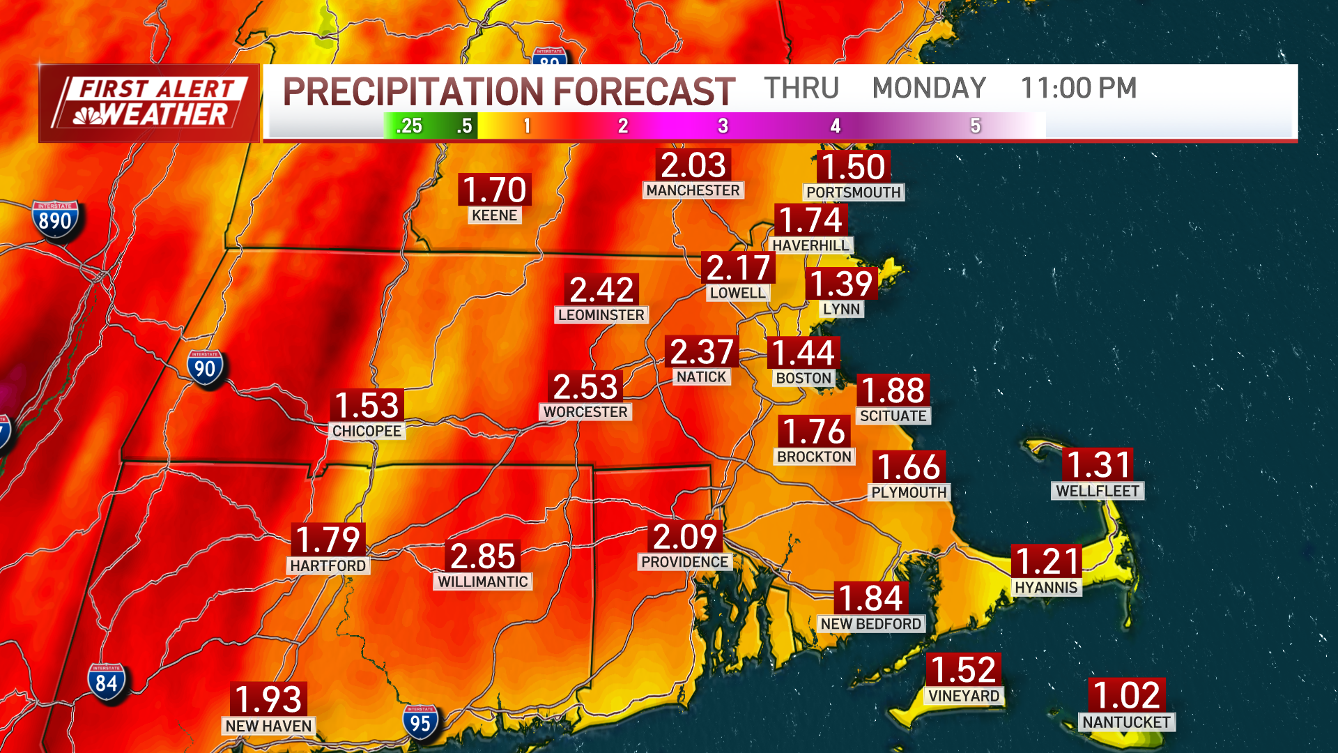 Boston, MA weather heavy rain, strong winds peak here’s when