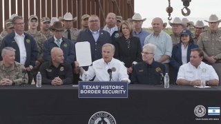 Texas Gov. Greg Abbott signs SB4 on Monday, Dec. 18, 2023, giving local police the power to arrest migrants who cross the border illegally and giving local judges authority to order them to leave the country.