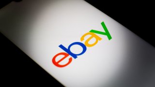 FILE - The eBay logo is being displayed on a smartphone screen.