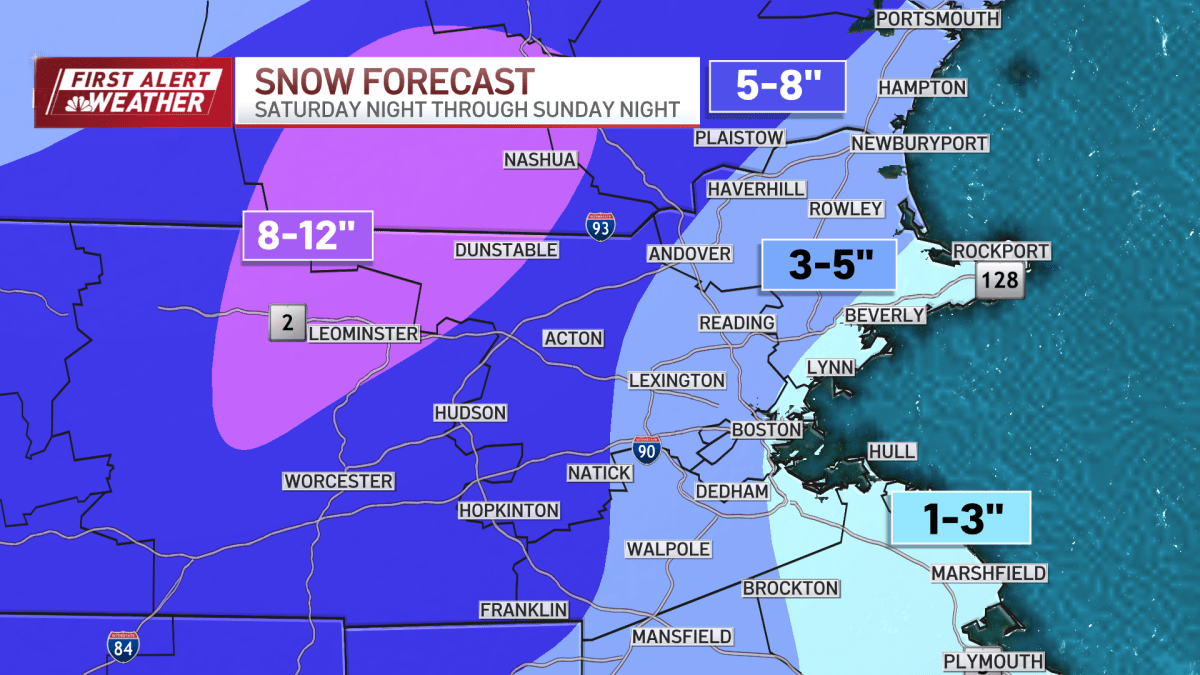 How much snow this weekend in Massachusetts, NH? – NBC Boston