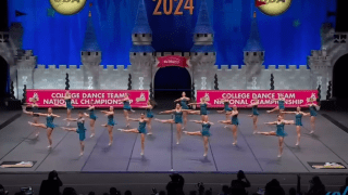 A screenshot from Youtube of the University of Minnesota’s jazz routine at the 2024 College Dance Team National Championships.