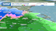 A map showing rain and snow from a storm hitting Greater Boston on Tuesday, Jan. 9, 2024, into Wednesday.