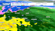 A map showing rain and snow from a storm hitting Greater Boston on Tuesday, Jan. 9, 2024, into Wednesday.