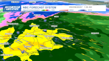 A map showing rain and snow from a storm hitting Greater Boston on Tuesday, Jan. 9, 2024, into Wednesday.