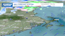 A map showing rain and snow from a storm hitting Greater Boston on Tuesday, Jan. 9, 2024, into Wednesday.