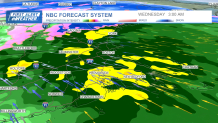 A map showing rain and snow from a storm hitting Greater Boston on Tuesday, Jan. 9, 2024, into Wednesday.