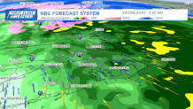 A map showing rain and snow from a storm hitting Greater Boston on Tuesday, Jan. 9, 2024, into Wednesday.