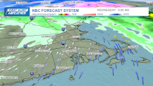 A map showing rain and snow from a storm hitting Greater Boston on Tuesday, Jan. 9, 2024, into Wednesday.