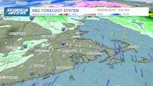 A map showing rain and snow from a storm hitting Greater Boston on Tuesday, Jan. 9, 2024, into Wednesday.