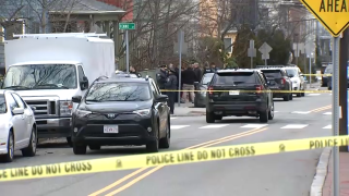 A police investigation near Fenno Street in Cambridge, Massachusetts, on Thursday, Jan. 11., 2024.