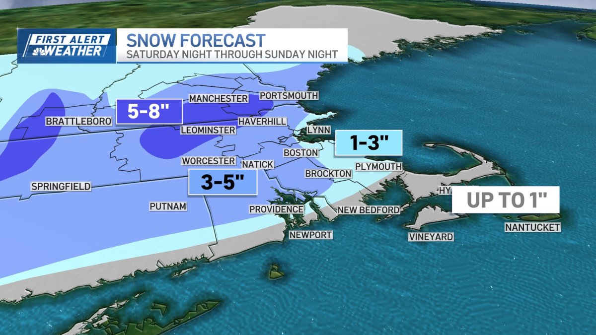 大雪地图：本周末马萨诸塞州可能积雪量的首次展望
