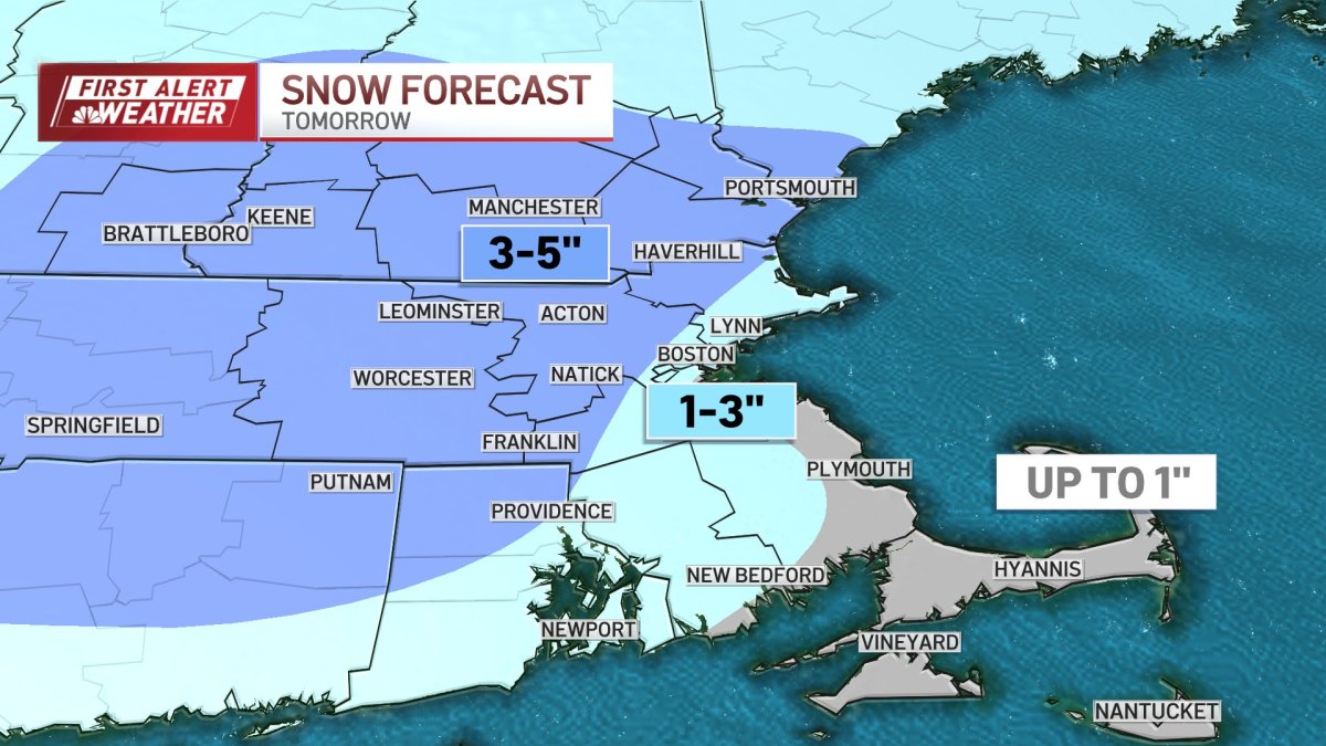 Tuesday Snow Storm Boston How Much Snow Will Massachusetts Get Nbc Boston 8324