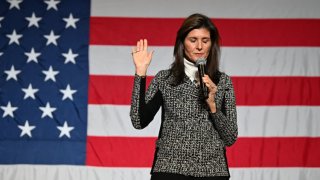 Nikki Haley hosts a rally in Conway as part of her swing in the Palmetto State leading up to the State’s primary, in Conway SC, United States on January 28, 2024. 