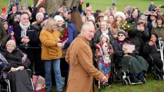 FILE - Britain's King Charles III leaves after attending the Christmas day service at St Mary Magdalene Church in Sandringham in Norfolk, England, on Dec. 25, 2023. Upon receiving his first treatment for cancer, Britain's King Charles III retreated to Sandringham House, a private estate. That's where the monarch has long taken refuge while walking and shooting along the windswept North Sea coast of eastern England. Sandringham, the private home of the last six British monarchs, sits amid parkland, gardens and working farms about 110 miles (180 kilometers) north of London.