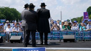 FILE – People attend the “NO FEAR: Rally in Solidarity with the Jewish People” event in Washington, Sunday, July 11, 2021.