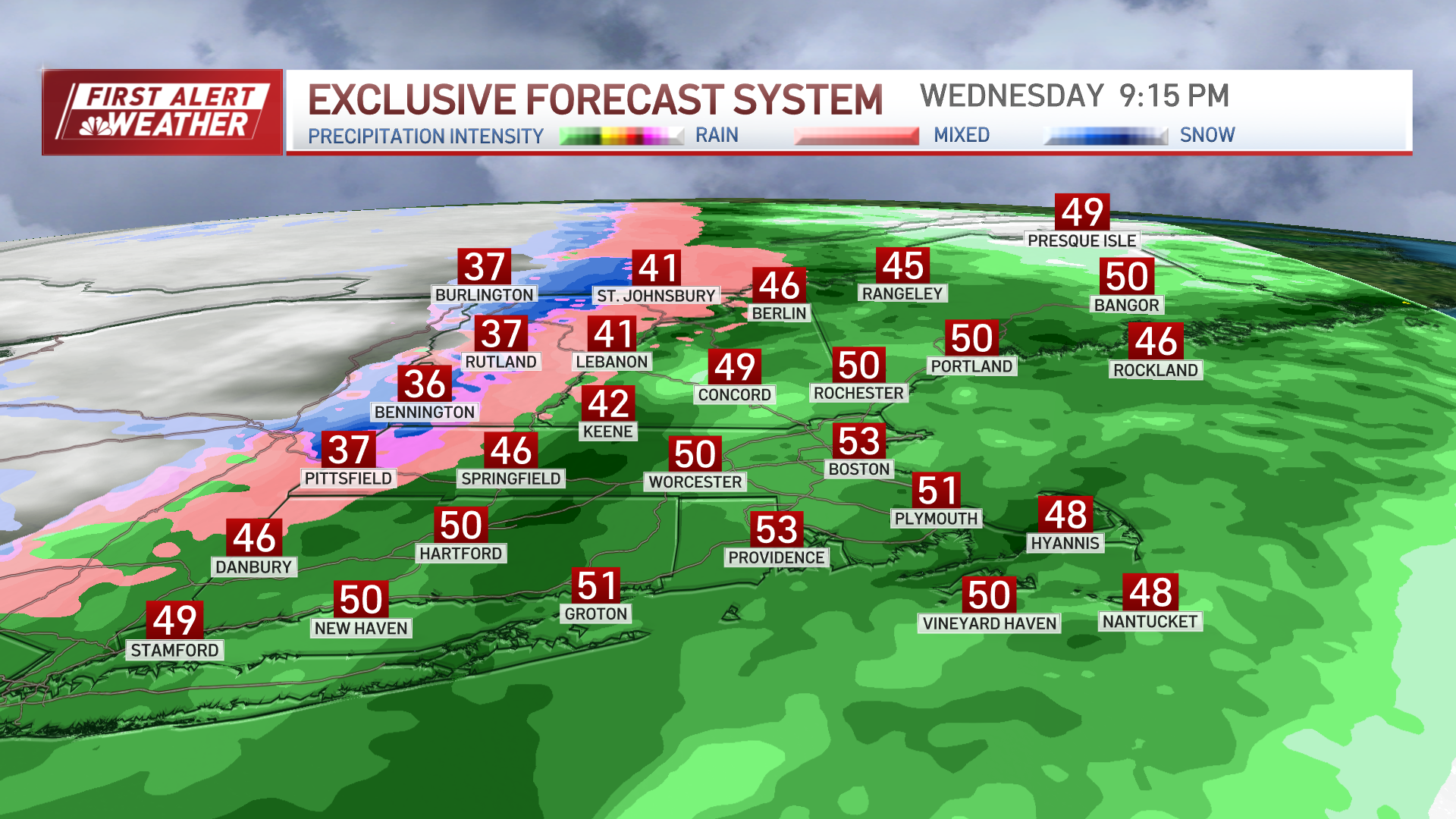 Boston, MA weather rain, gusty winds Wed. could cause power outages