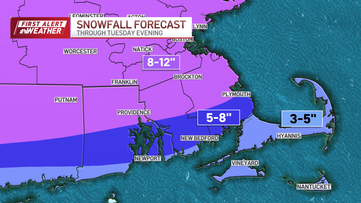 Winter storm warning Boston: How much snow will Mass., NH get Tuesday ...