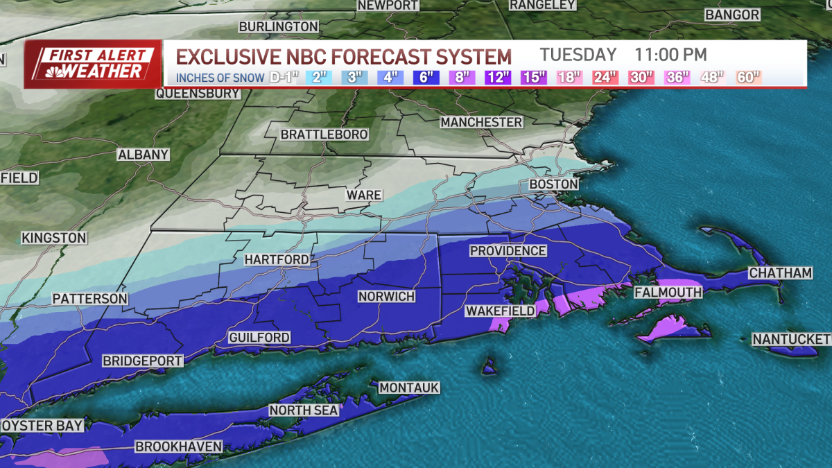 Boston, MA weather does not arrive Easter Tuesday.  Morning, 6-12 inches of snow expected in Massachusetts – NBC Boston
