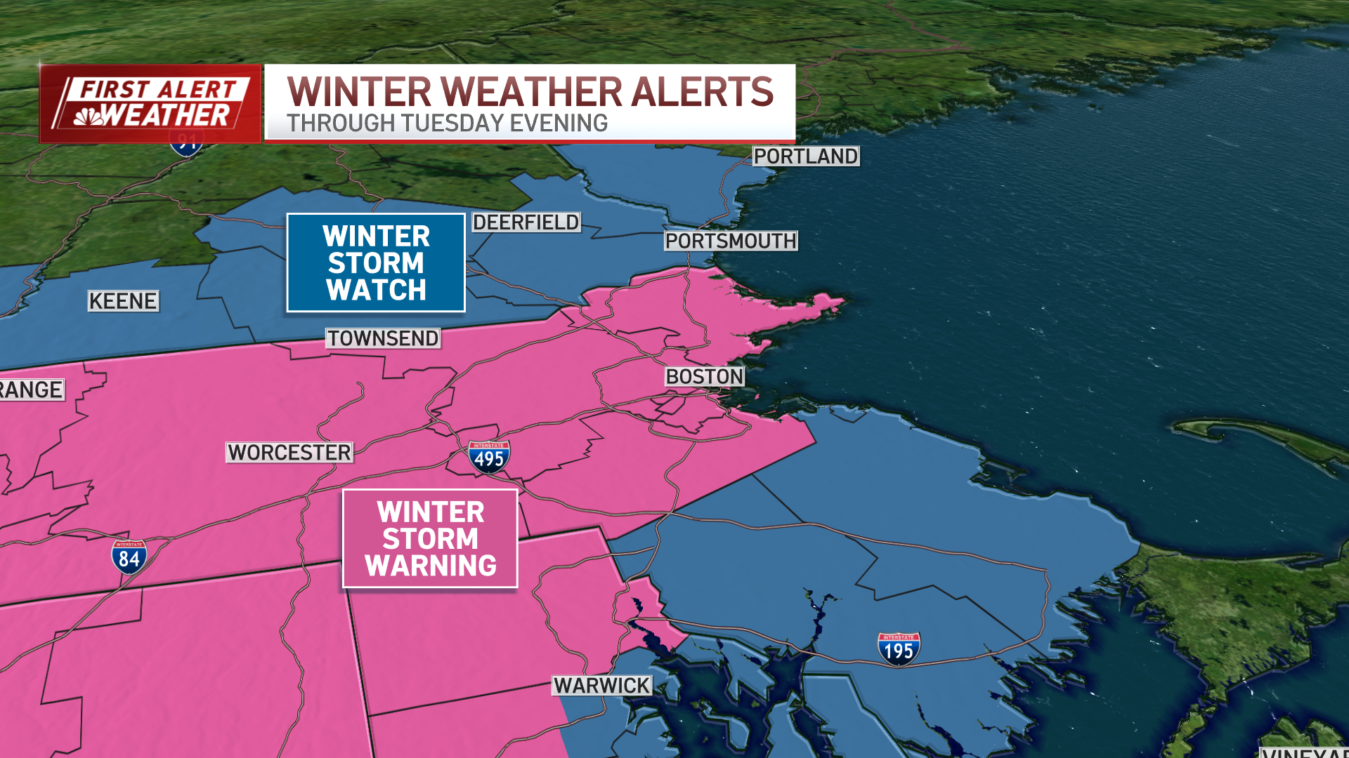 Winter storm warning Boston How much snow will Mass., NH get Tuesday
