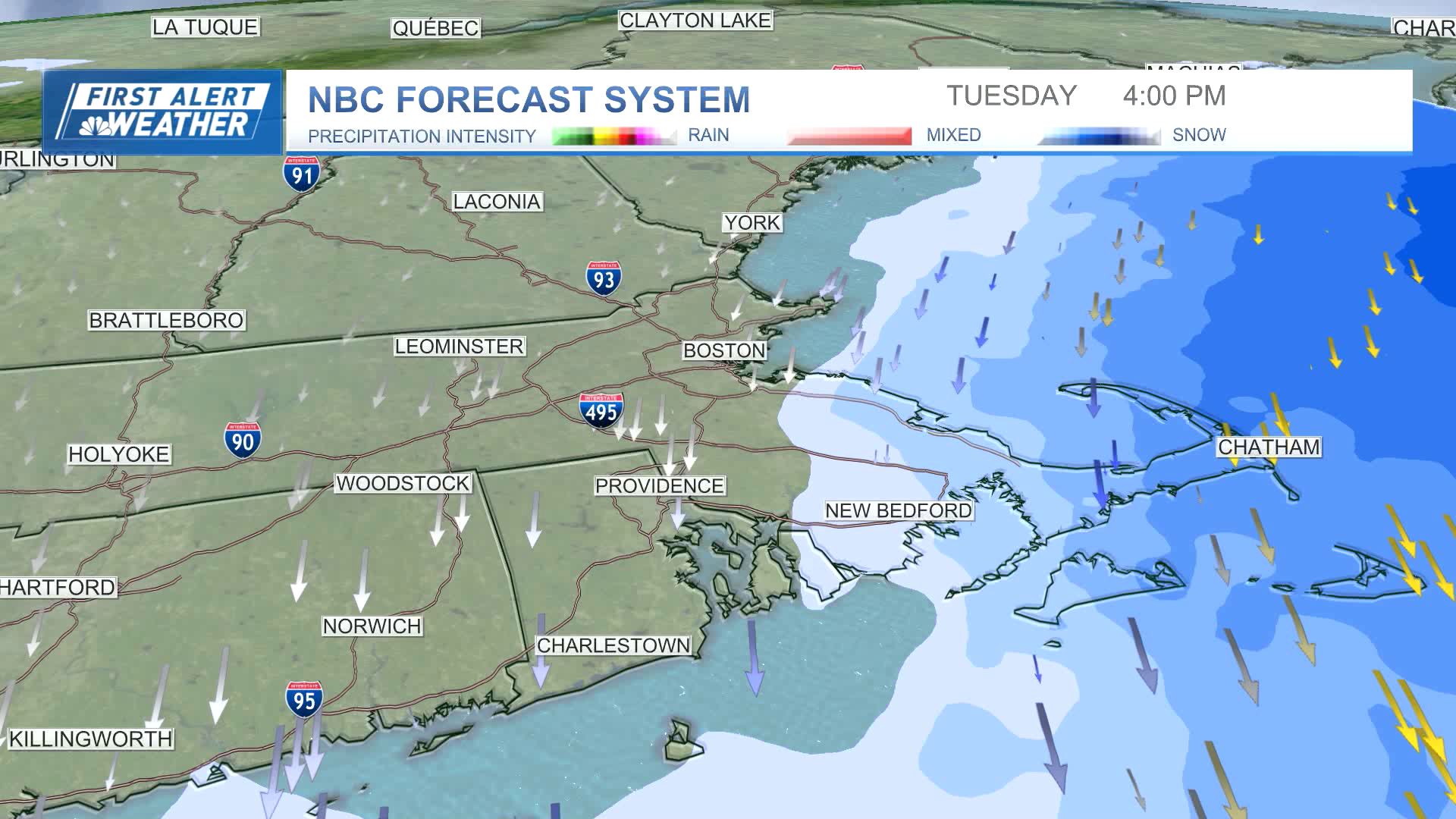 Snow maps Mass. Hourbyhour nor’easter tracking NBC Boston