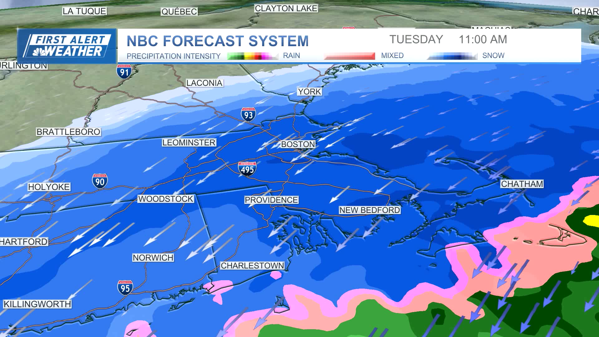 Snow maps Mass.: Hour-by-hour nor’easter tracking – NBC Boston