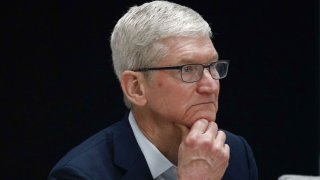 Apple CEO Tim Cook listens during a program at the Asia-Pacific Economic Cooperation Leaders’ Week at Apple Park in San Francisco on Nov. 17, 2023.