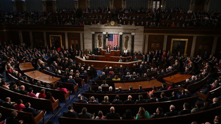 U.S. President Joe Biden delivers the State of the Union address.